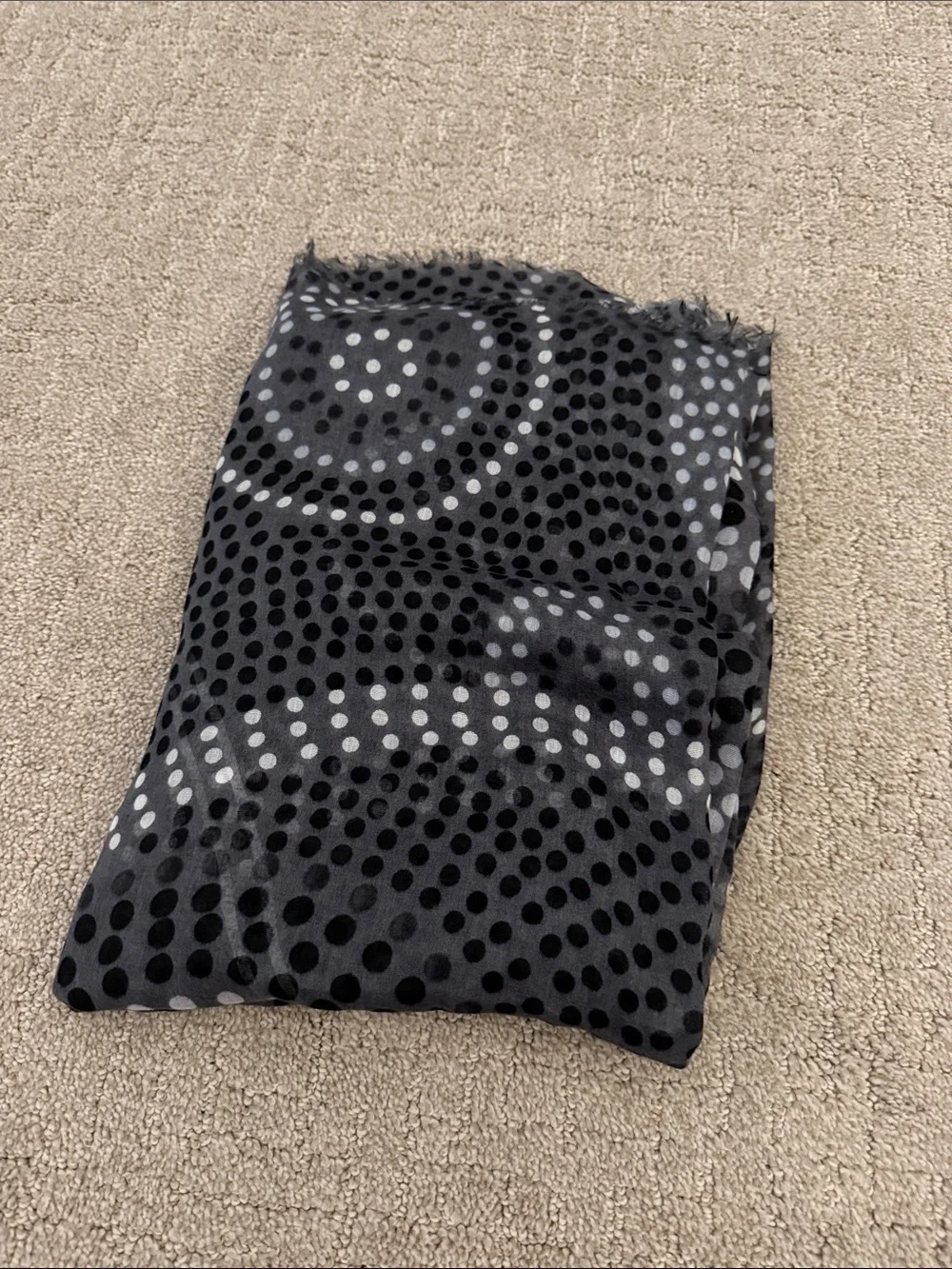Black and Gray Polka Dot Lightweight Women's Scarf